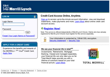 Merrill Lynch Login Page